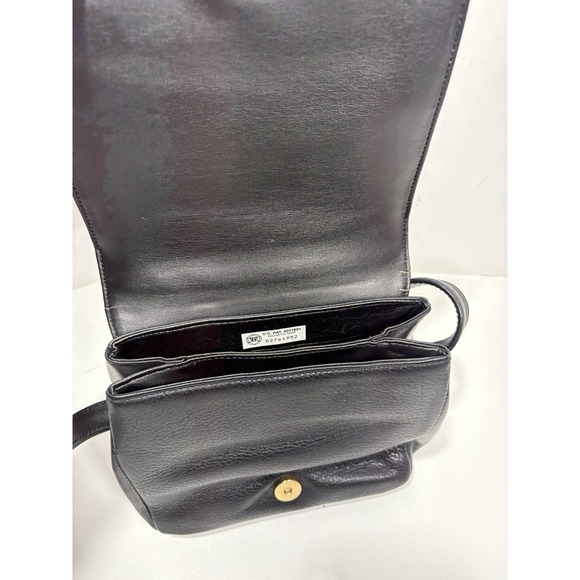 Charter Club Vintage Crossbody Purse Leather Black   Brown Crocodile Emboss Flap - Picture 9 of 12